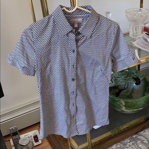 Banana Republic B&W Print Blouse